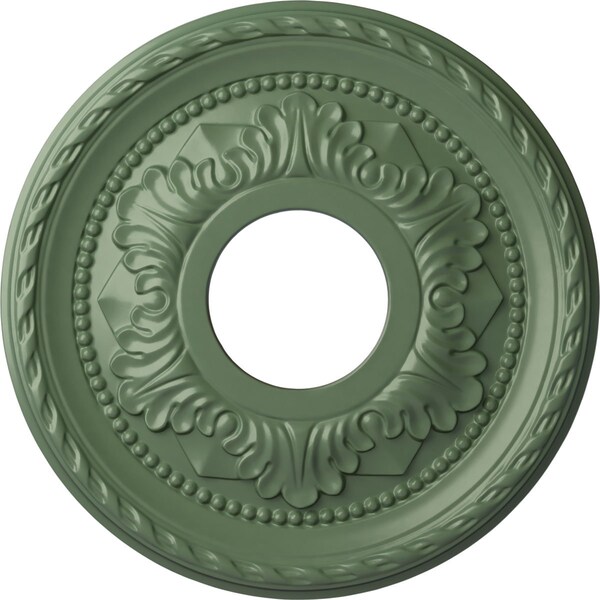Ekena Millwork Palmetto Ceiling Medallion (Fits Canopies up to 4 7/8"), 12 1/8"OD x 3 1/2"ID x 1"P, Athenian Green CM12PMAGF - main